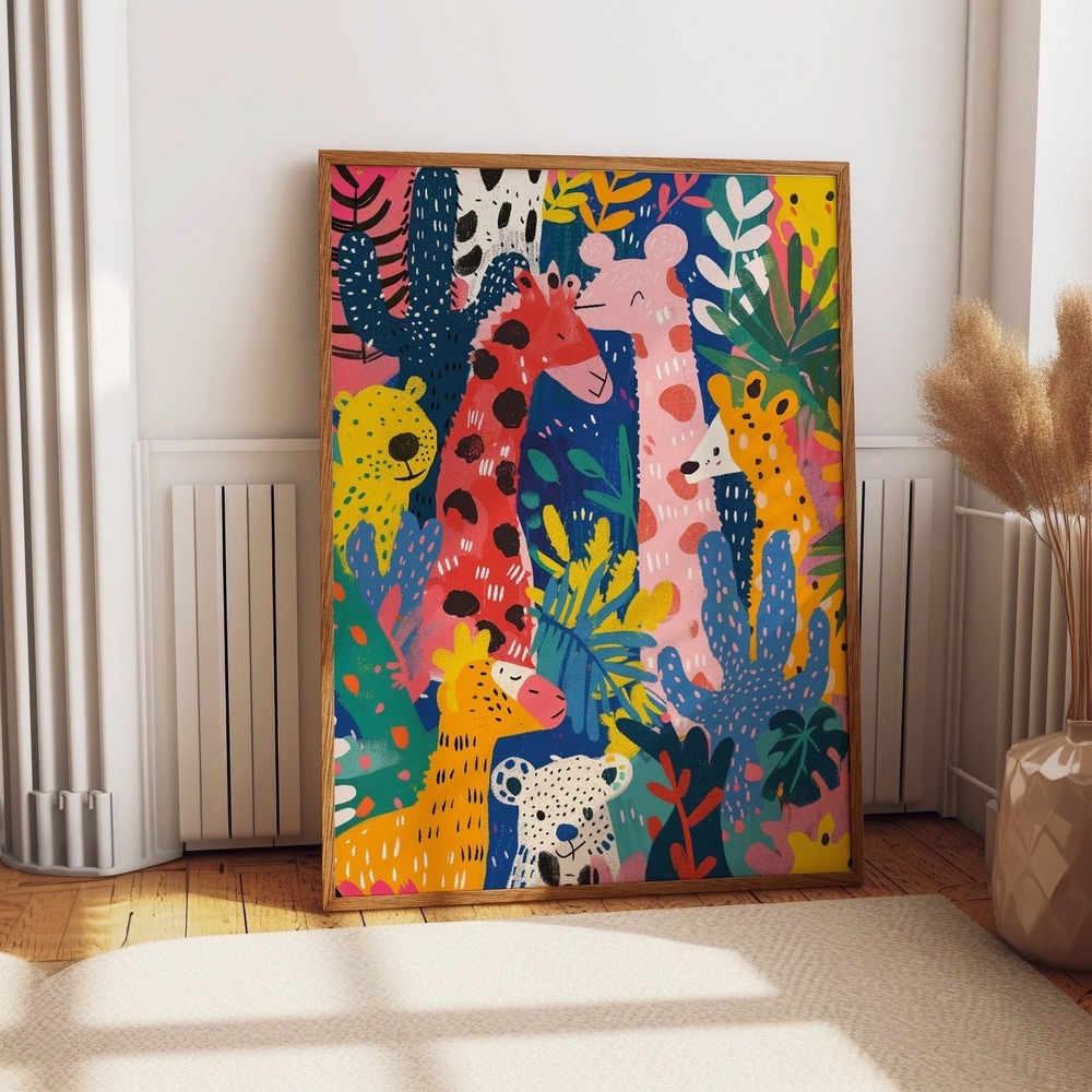 Colorful Animals Art Poster - Abstract Jungle Artwork Matisse
